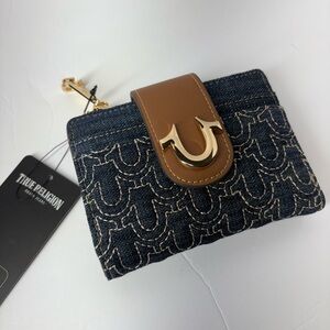 True Religion Denim and Tan Women's Wallet